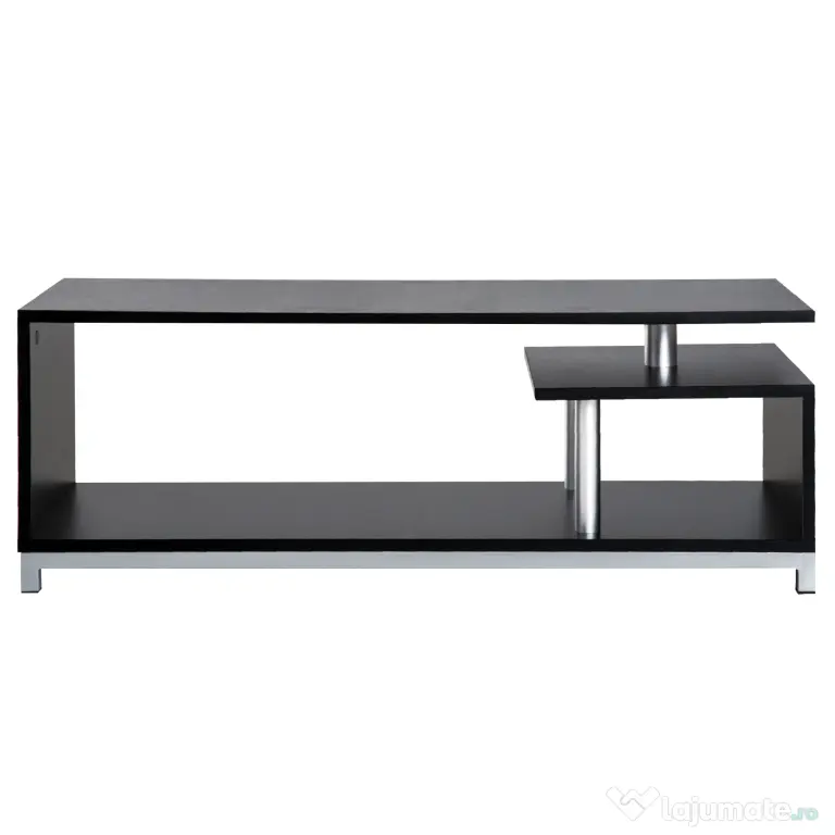 HOMCOM Mobilier TV din Lemn, Negru, 114x40x40.5cm