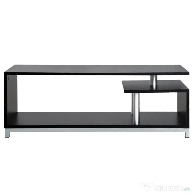 HOMCOM Mobilier TV din Lemn, Negru, 114x40x40.5cm