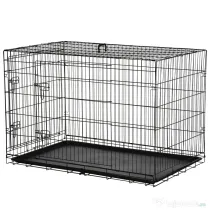 Pawhut Cusca Transport Animale – Pliabila din Otel Negru, 122×77×82 cm