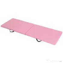 Covoraș de Gimnastică Pliabil HOMCOM, Covoraș Fitness Gros de 5 cm și Antiderapant, 180x60x5 cm, Roz