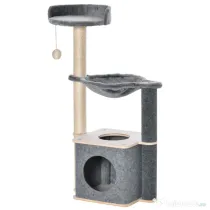 PawHut Ansamblu de joaca pentru pisici, Lemn/Plush, 48 x 34 x 95 cm, Gri
