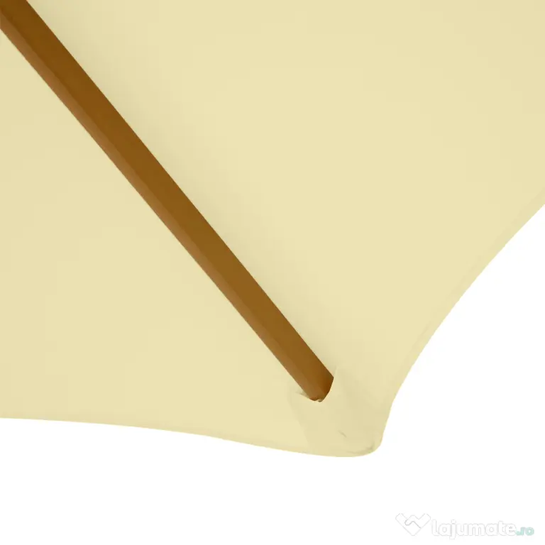 Outsunny Umbrelă de Grădină Pătrată cu Cadru din Lemn, pentru Terasă, Curte sau Piscină, Protecție Solară, 2.5x2.5 m, Crem
