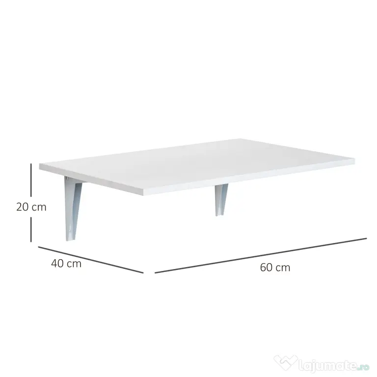 Homcom Masuta Perete Rabatabila – MDF & Metal, Ideala pentru Spatii Mici