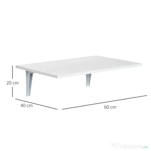 Homcom Masuta Perete Rabatabila – MDF & Metal, Ideala pentru Spatii Mici
