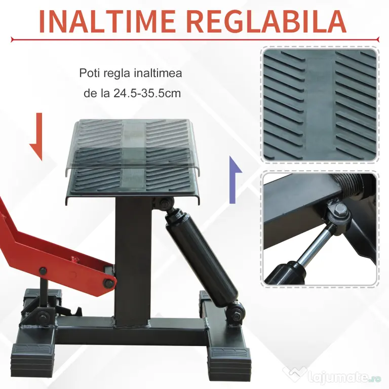 HOMCOM Cric Ridicare Motocicleta 150kg max cu Inaltime Reglabila