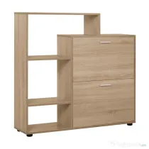 HOMCOM Dulap Pantofi Design Modern 20 Perechi pentru Hol in Lemn 101,5 x 25,5 x 98 cm