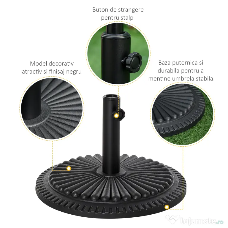 Outsunny Baza Rotunda Umbrela Gradina 15 kg