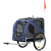 Remorcă de bicicletă PawHut 50cm, impermeabilă, gri albastru 