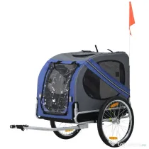 Remorcă de bicicletă PawHut 50cm, impermeabilă, gri albastru