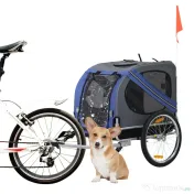 Remorcă de bicicletă PawHut 50cm, impermeabilă, gri albastru 