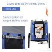 Remorcă de bicicletă PawHut 50cm, impermeabilă, gri albastru 