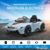HOMCOM Licensed BMW i8 Coupé Masina Electrica, Telecomanda, MP3, Baterie pentru 3-8 Ani 