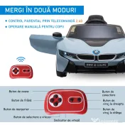 HOMCOM Licensed BMW i8 Coupé Masina Electrica, Telecomanda, MP3, Baterie pentru 3-8 Ani 