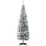 HOMCOM Pom de Craciun 180 cm Pin artificial acoperit cu plus alb cu 390 ramuri
