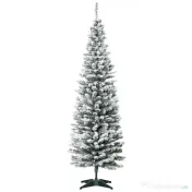 HOMCOM Pom de Craciun 180 cm Pin artificial acoperit cu plus alb cu 390 ramuri