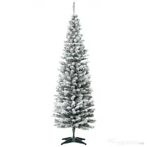 HOMCOM Pom de Craciun 180 cm Pin artificial acoperit cu plus alb cu 390 ramuri