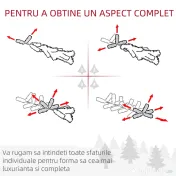 HOMCOM Pom de Craciun 180 cm Pin artificial acoperit cu plus alb cu 390 ramuri