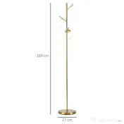 Homcom Lampa Podea Moderna – 3 Becuri Aurii, Otel & Sticla 