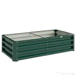 Outsunny Strat de Grădină Ridicat fără Bază, cu Strat Impermeabil, din Oțel Zincat, 120x60x30,5 cm, Verde