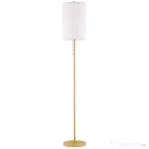 HOMCOM Lampadar cu Abajur din In și Dulie E27, In și Oțel, 25,5x25,5x157 cm, Auriu