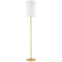 HOMCOM Lampadar cu Abajur din In și Dulie E27, In și Oțel, 25,5x25,5x157 cm, Auriu