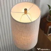 HOMCOM Lampadar cu Abajur din In și Dulie E27, In și Oțel, 25,5x25,5x157 cm, Auriu 