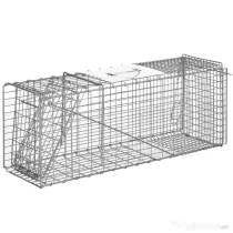 Outsunny Capcana pentru animale , 81 x 26 x 34,5 cm Cusca umana pentru rozatoare pentru iepuri, pisici fara stapan, marmote, chipmunks, veverite, Argintie