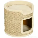 PawHut Ansamblu de Zgâriat pentru Pisici, 37 cm, 2 Niveluri, cu Ascunzătoare și Sfoară din Sisal, până la 5 kg, Kaki