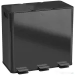 HOMCOM Bidone Immondizia a 3 Sezioni da 20L con Chiusura Silenziosa, in Acciaio Inox e PP, 61.9x36.6x56.7 cm, Nero