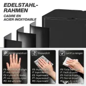 HOMCOM Bidone Immondizia a 3 Sezioni da 20L con Chiusura Silenziosa, in Acciaio Inox e PP, 61.9x36.6x56.7 cm, Nero 