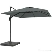 Outsunny Umbrelă de grădină suspendată, 2,4x2,4m, gri 