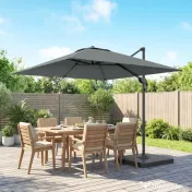 Outsunny Umbrelă de grădină suspendată, 2,4x2,4m, gri 