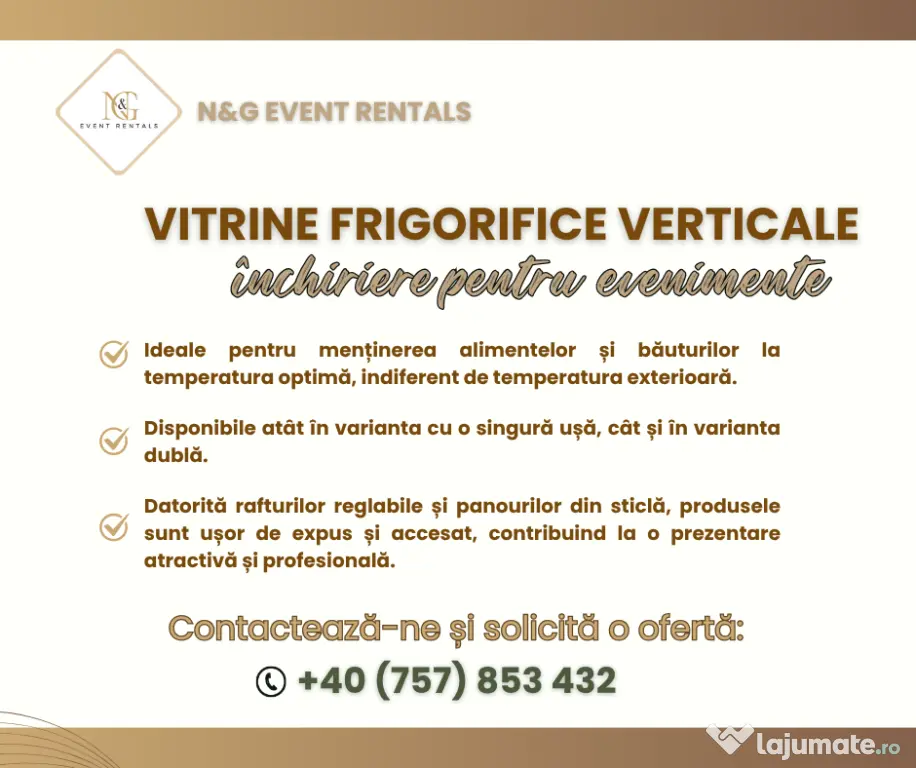 Vitrine frigorifice verticale închiriere