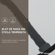 Outsunny Set de mobilier pentru gradina cu masa din sticla securizata, maro
