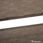 Outsunny Set de mobilier pentru gradina cu masa din sticla securizata, maro