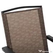 Outsunny Set de mobilier pentru gradina cu masa din sticla securizata, maro