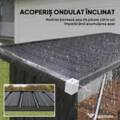 Outsunny Șopron pentru Lemne din Oțel de Exterior, Bază Ridicată și Acoperiș Înclinat, 213x66,5x150 cm, Gri Închis