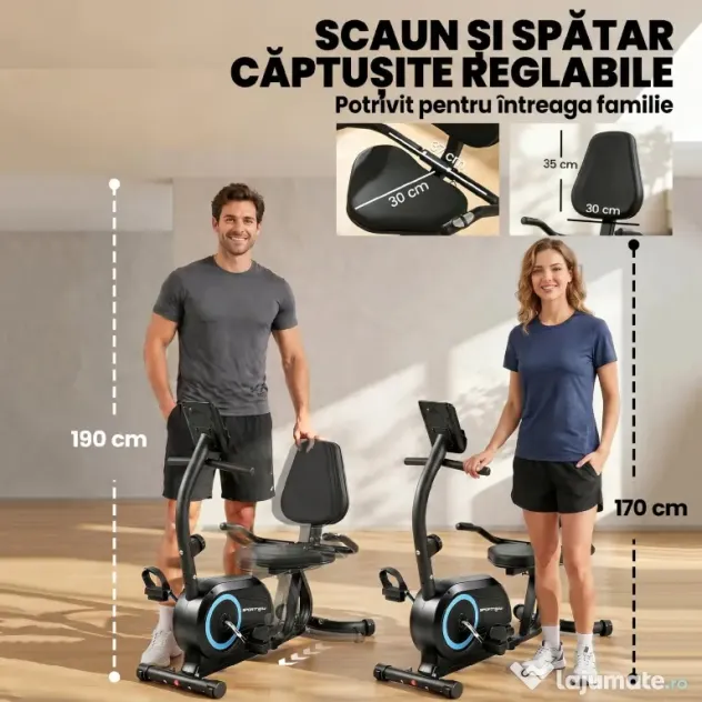 SPORTNOW bicicletă orizontală recumbentă pentru uz casnic