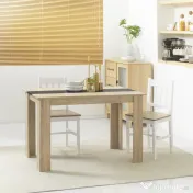 HOMCOM Masă de sufragerie modernă din lemn pentru 4-6 persoane, 120x69x75cm, culoare negru și lemn 