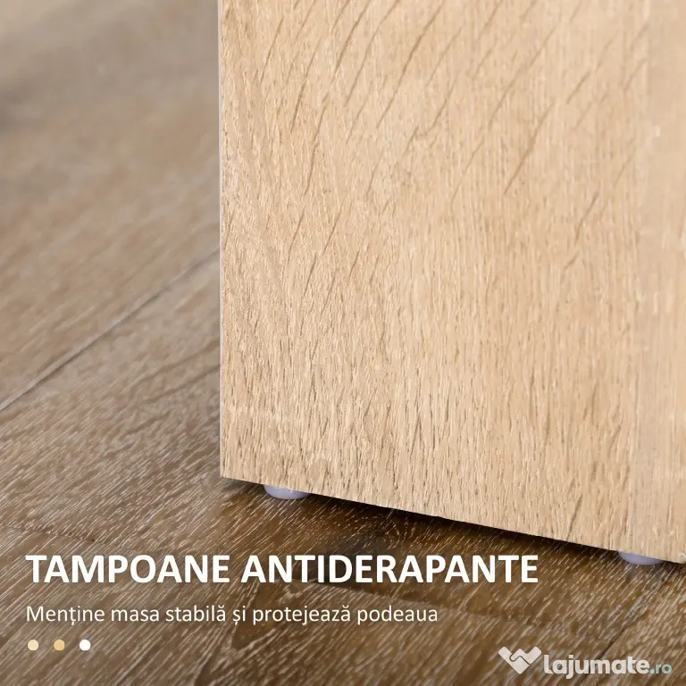 HOMCOM Masă de sufragerie modernă din lemn pentru 4-6 persoane, 120x69x75cm, culoare negru și lemn