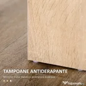 HOMCOM Masă de sufragerie modernă din lemn pentru 4-6 persoane, 120x69x75cm, culoare negru și lemn 