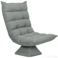 HOMCOM Scaun de podea, stil contemporan, Oțel, Material textil cu efect de catifea, 62 x 70 x 95 cm, Gri 