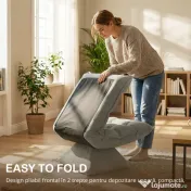 HOMCOM Scaun de podea, stil contemporan, Oțel, Material textil cu efect de catifea, 62 x 70 x 95 cm, Gri 