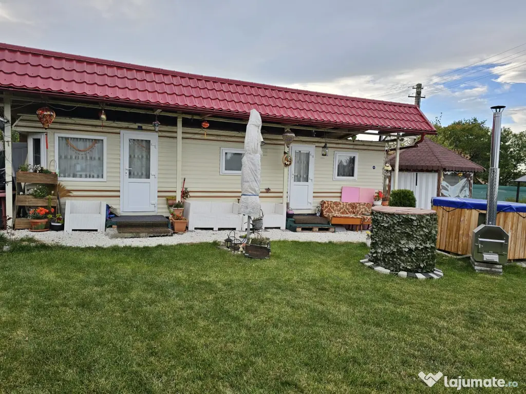 Vând teren extravilan si casa mobila 3camere