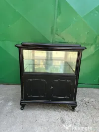 Comoda Vintage cu Vitrina si blat rotativ Stil Rococo; Mic Dulap