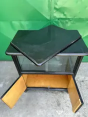 Comoda Vintage cu Vitrina si blat rotativ Stil Rococo; Mic Dulap