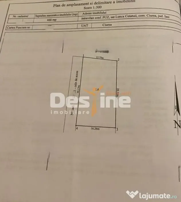 Comision 0% Teren intravilan 944 mp, Lunca Cetatuii - Lunca Cetatuii (Iasi)