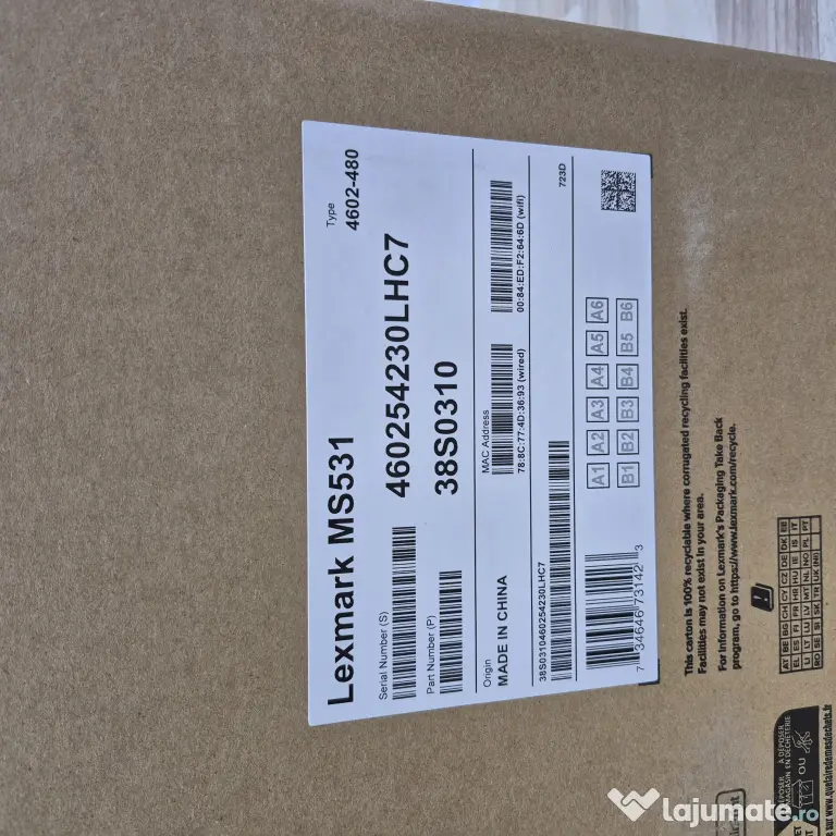 Imprimanta laser Lexmark MS531 Noua Sigilat Zeus Amanet Militari