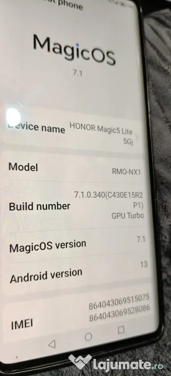 Honor Magic 5 lite 5Gj
