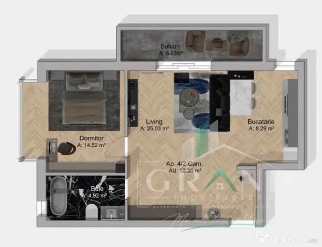 Apartament NOU 2 camere I 45mp + 7mp balcon I Sesul de sus I